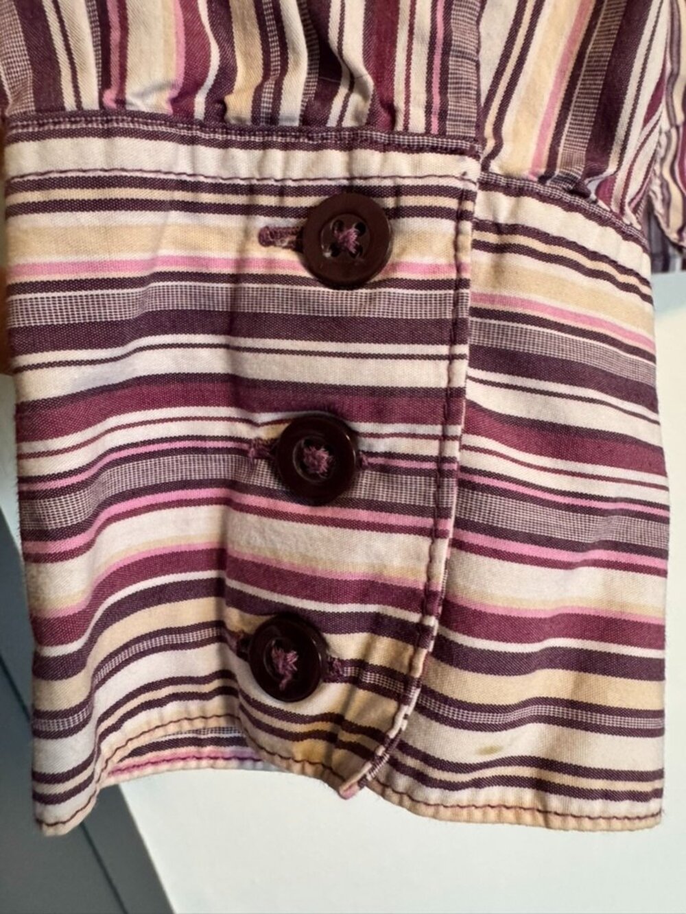 Croft & Barrow M Purple Stripe Button Down Stretch - Picture 4 of 7